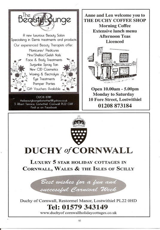 2012 Lostwithiel Carnival Programme Page 46